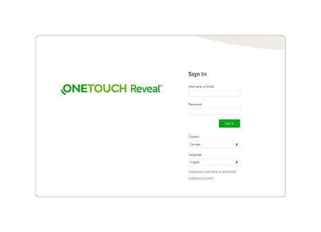 Sign in to your OneTouch Reveal® clinic account